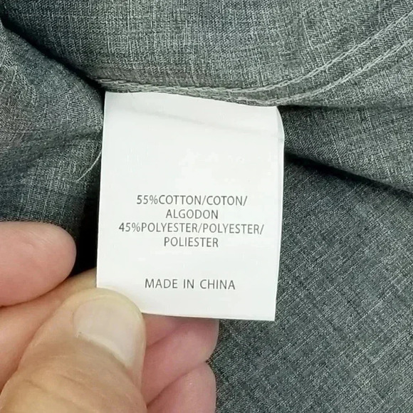 Molokai Surf Co. Medium Charcoal Gray Button Down Pocket Logo Tag Short Sleeve - Picture 9 of 9